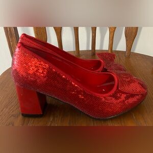 Red Sequin Heels